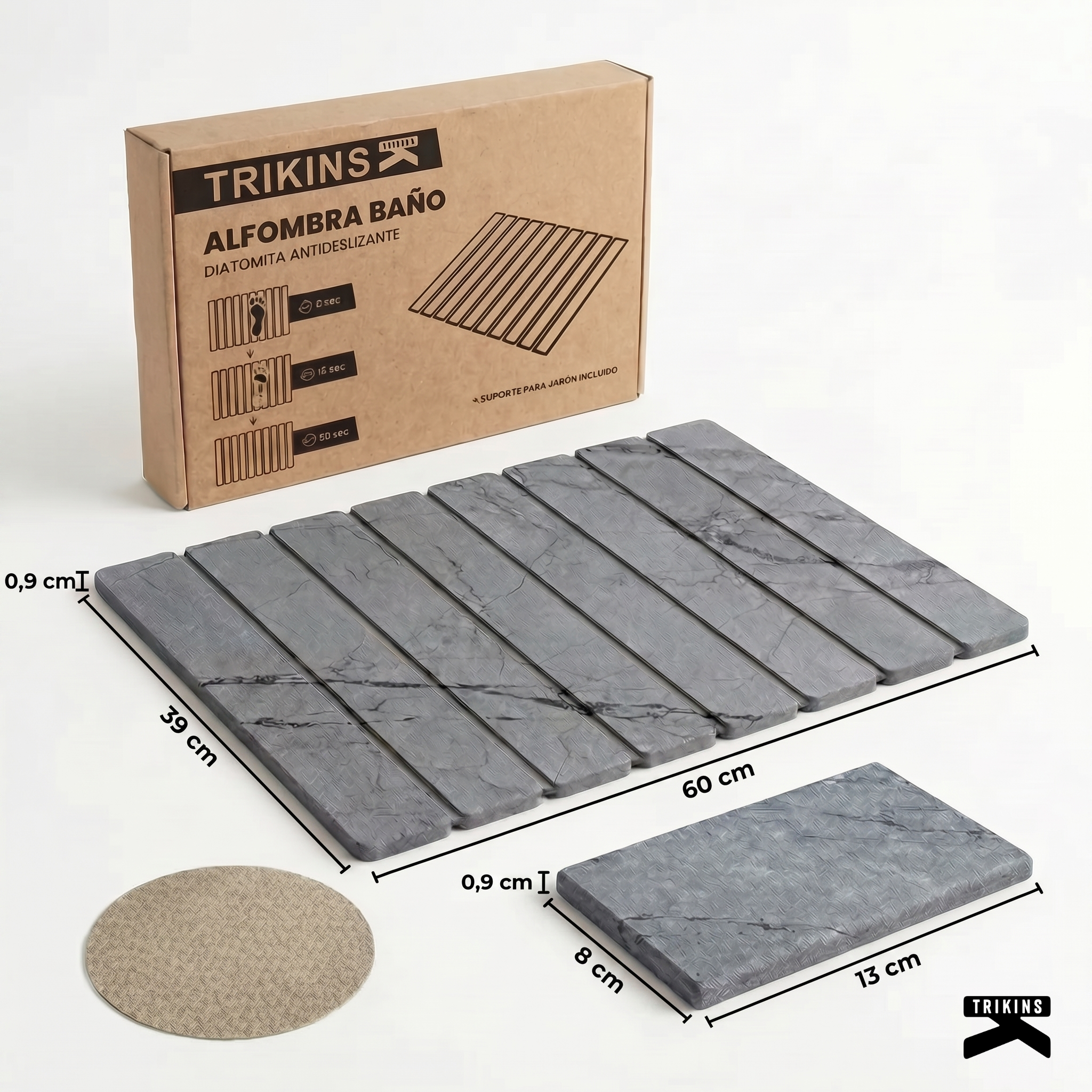 Alfombra Diatomita Gris