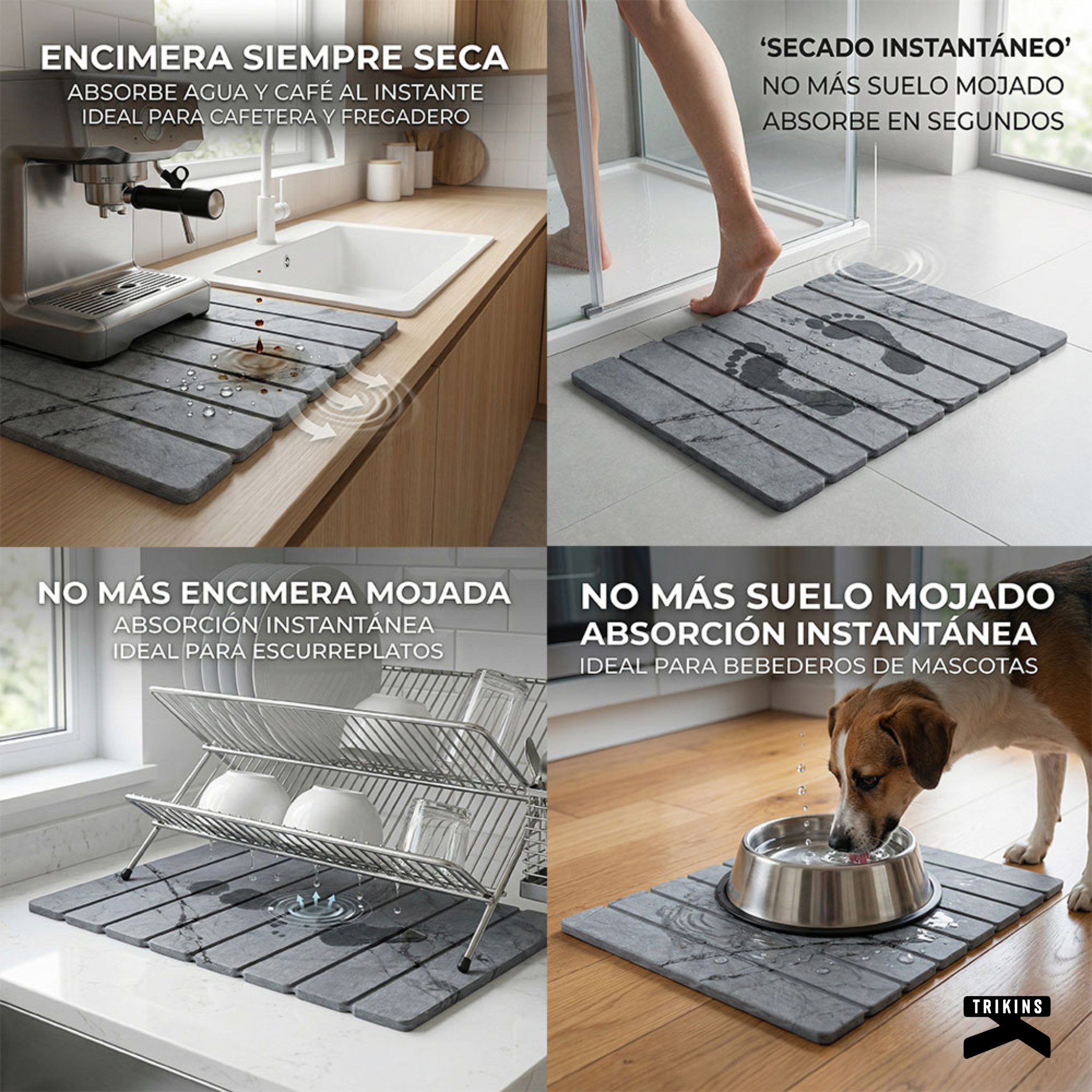 Alfombra Diatomita Gris