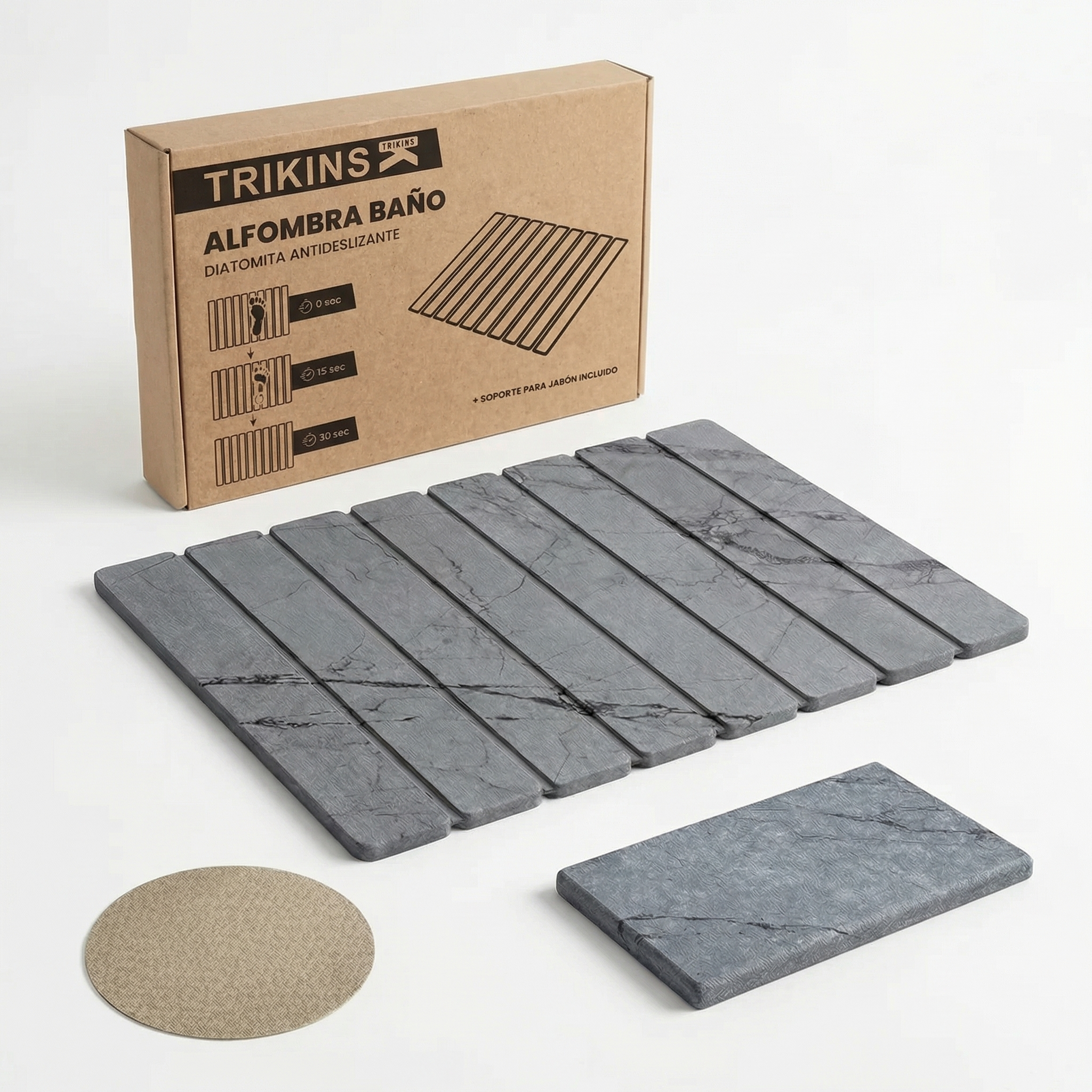 Alfombra Diatomita Gris